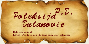 Poleksija Dulanović vizit kartica